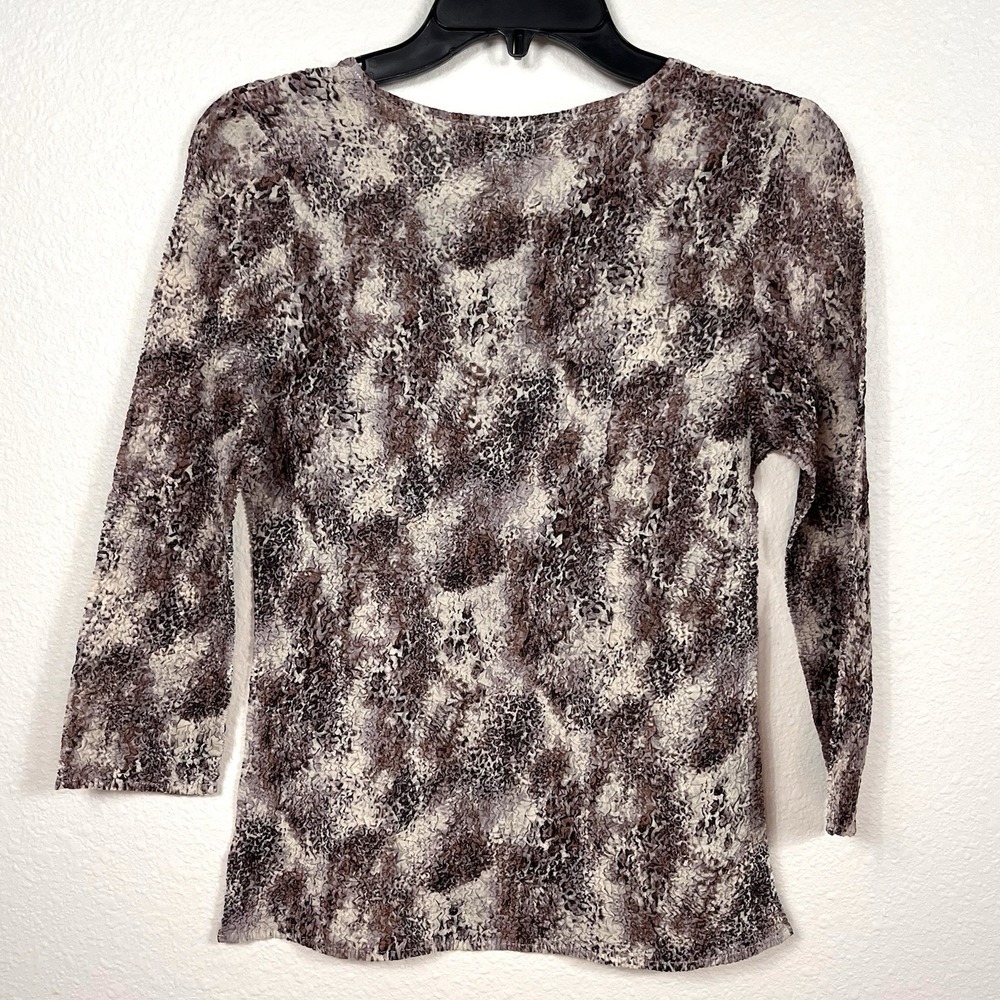 Ubu Womens Retro Textured Shirt Top Size Small Boho Stretch Mobwife Baddie Artsy - Picture 2 of 8